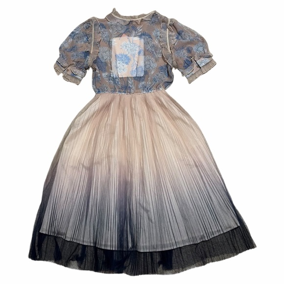CHICWISH NWT We Know It All Gradient Pleated Mesh Tulle Dress S/M - Picture 8 of 16